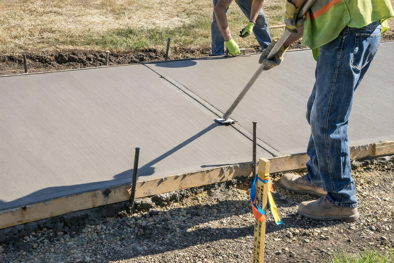 Concrete sidewalk building